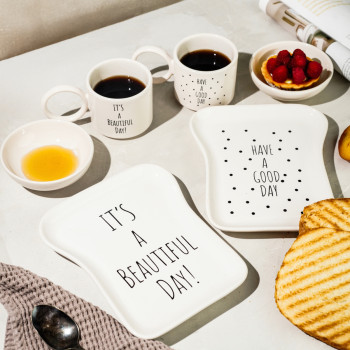 2 Kişilik Seramik Tost Kahvaltılık Takımı (6 Parça)