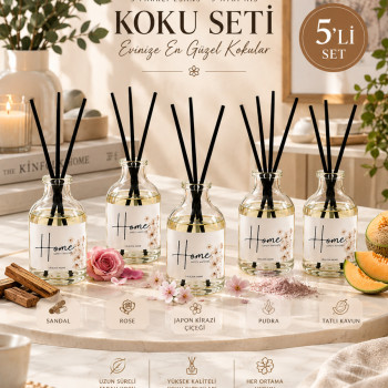 5'li Oda Kokusu Seti - Sandal, Rose, Japon Kirazı, Pudra, Tatlı Kavun (5 x 50 ml)