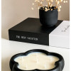Siyah Çiçek Tabak Mum - Soya Wax